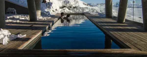 timber landscaping on pools