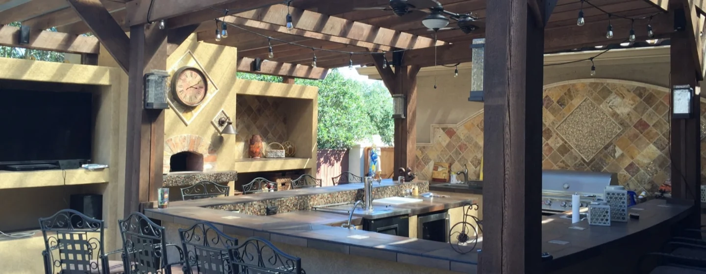 outdoor kitchen filled with natural light