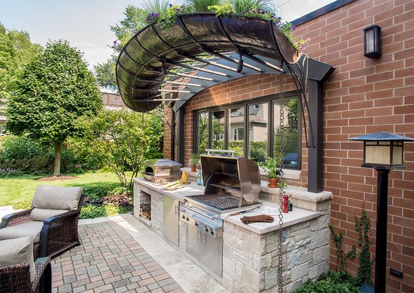 Outdoor-Küchen-Designs mit Pergola