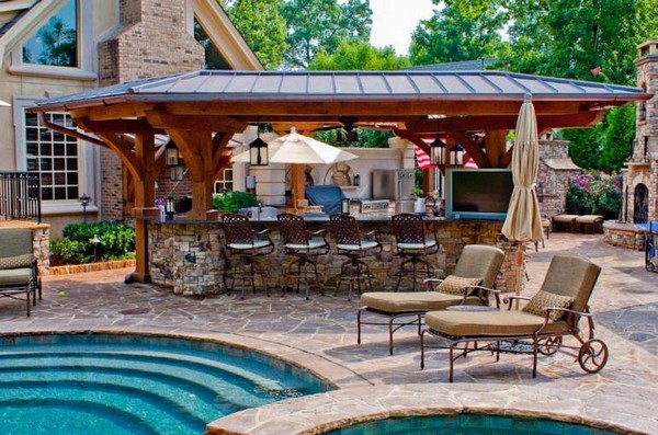 Outdoor Kitchen Designs With Pool