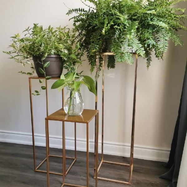 tall metal plant stand