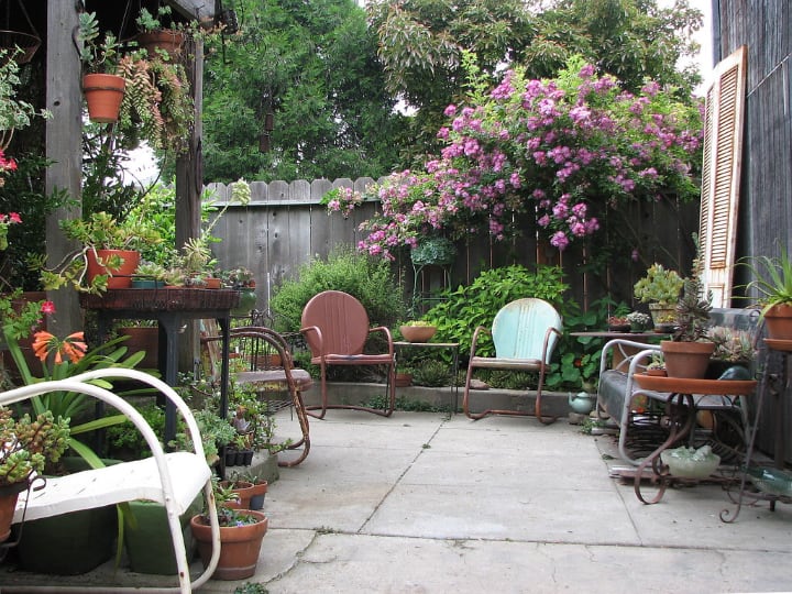 old garden furniture needing a landscape architect