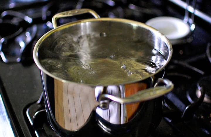 boiling water for tea
