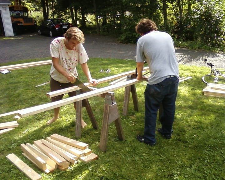 construction de la cuisine extérieure