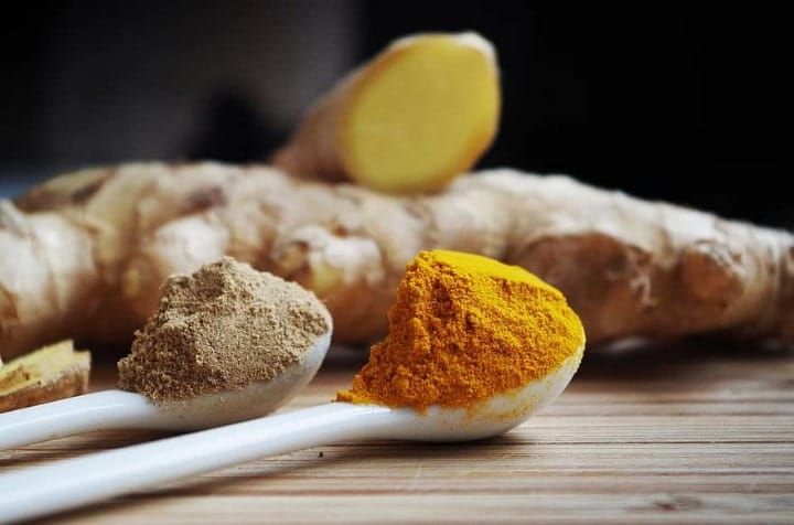 ginger powder cooking ingredients fragrant turmeric ground spoons tumblr wallpaper