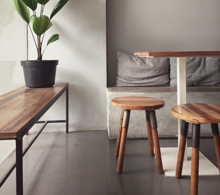 indoor wooden benches