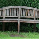 old teak wooden bench