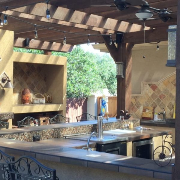 outdoor kitchen filled with natural light