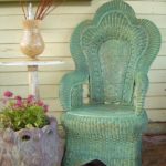 painted rattan chair