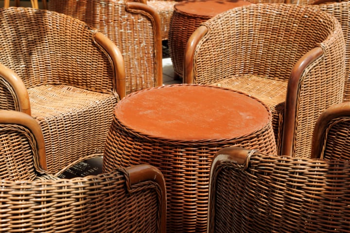 stained rattan furniture