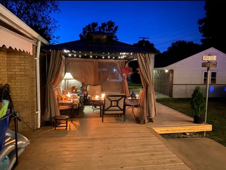 well constructed gazebo at night