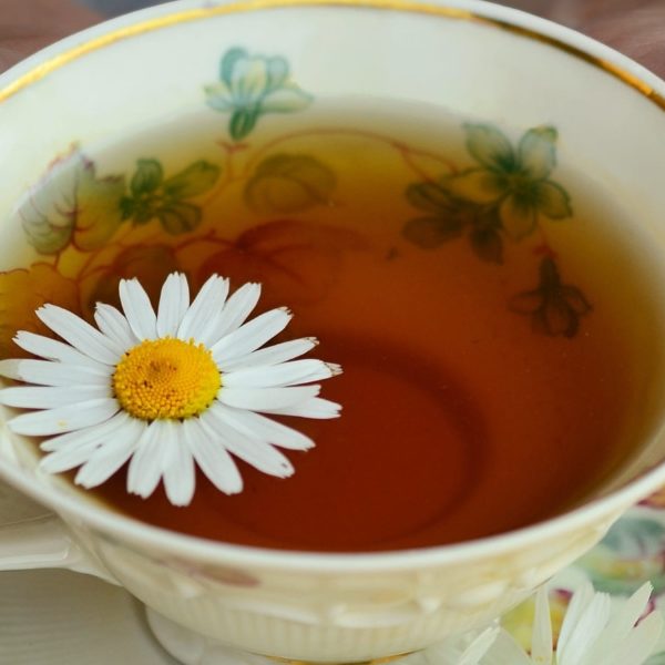 chamomile tea on tea cup