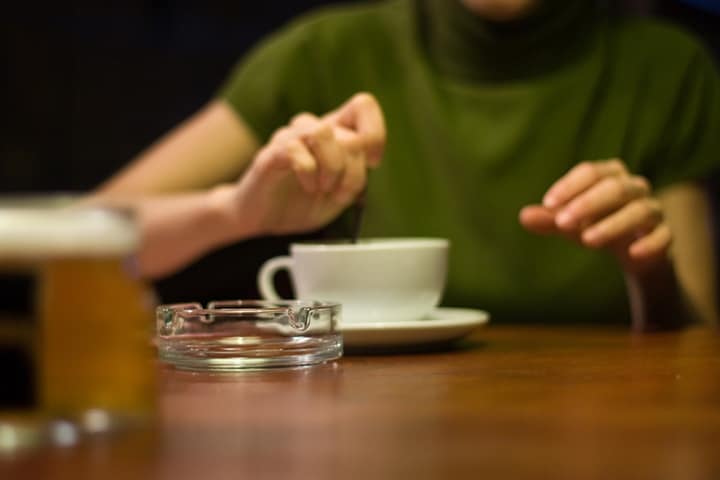 drinking herbal tea at night