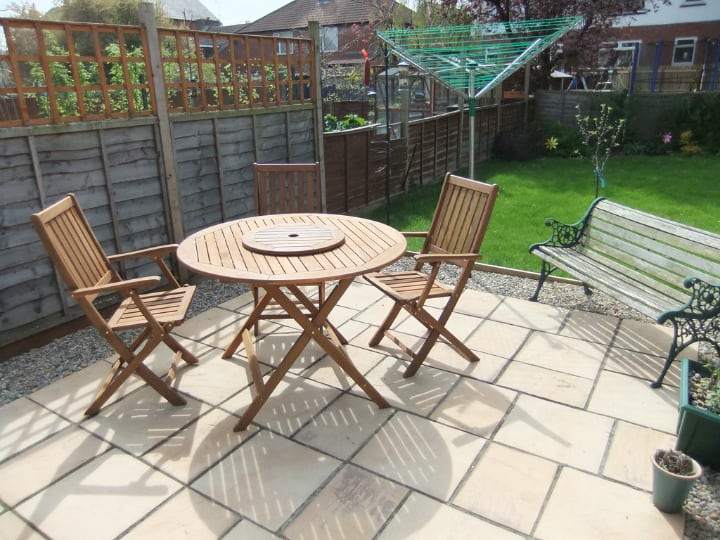 garden furniture in the patio