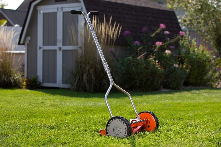 push mower in the garden