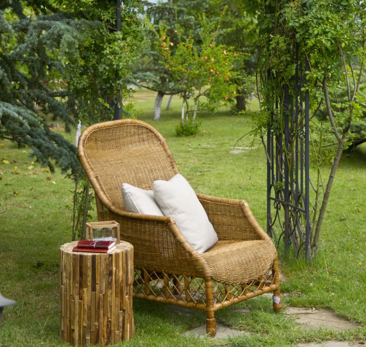 reading nook under trees