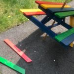 assembling a picnic bench