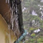 overflowing rain gutter