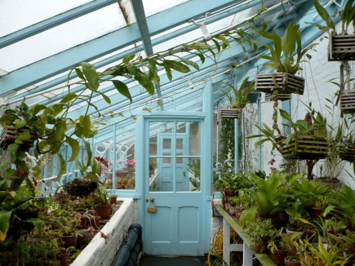 space saving greenhouse attached to house