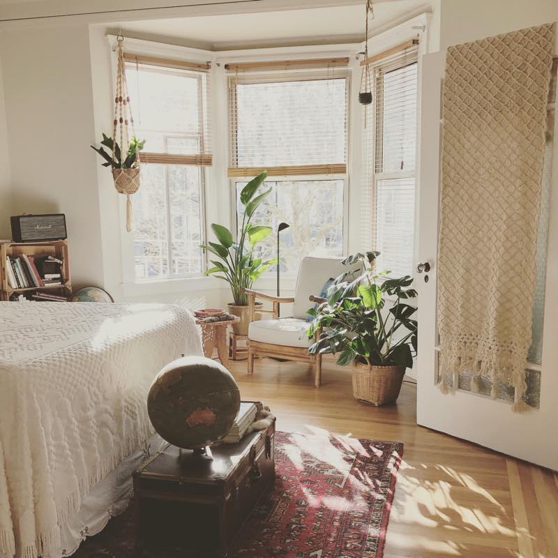 bedroom with plants