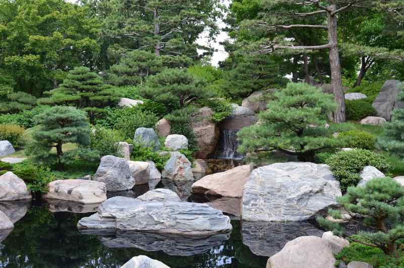 japanese garden with rocks