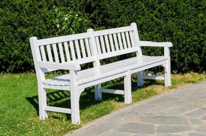 painted garden bench