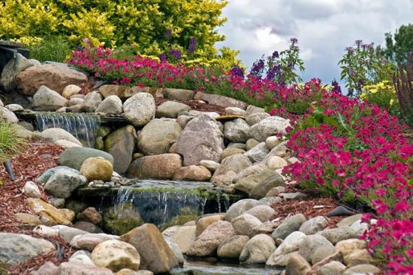 front yard rock garden backyard