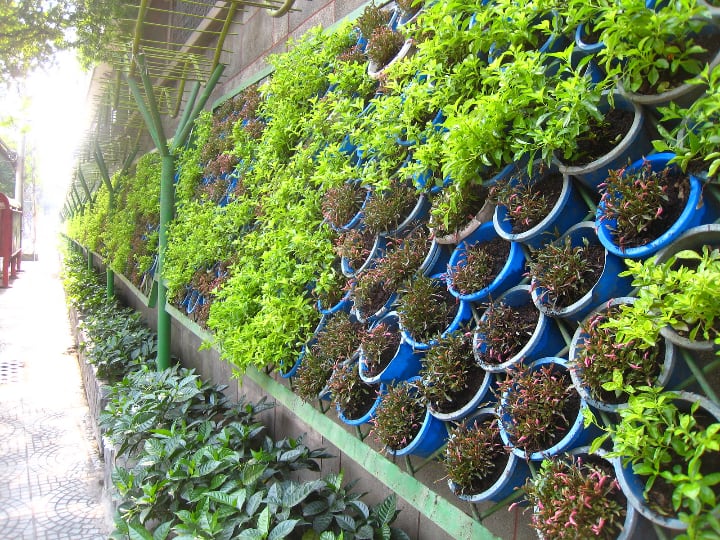 galvanized steel with pot inserts vertical garden