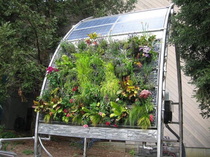 modern solar vertical garden