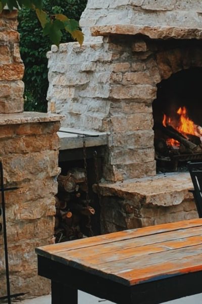 outdoor fireplace