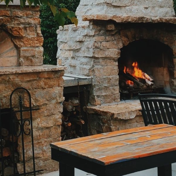 outdoor fireplace