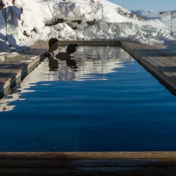 timber landscaping on pools