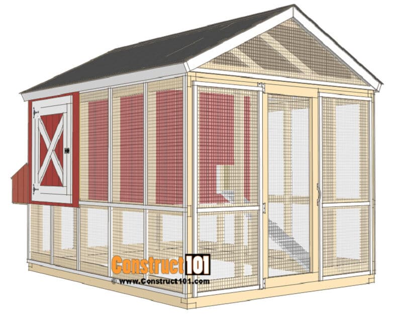 gable roof chicken coop plan