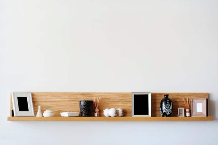 minimalist wooden shelf