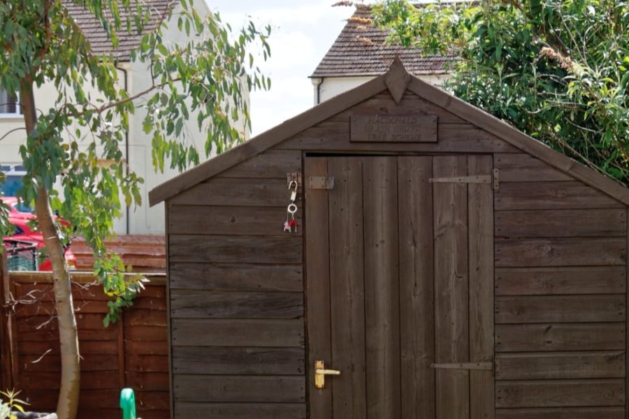 outdoor wooden garden storage
