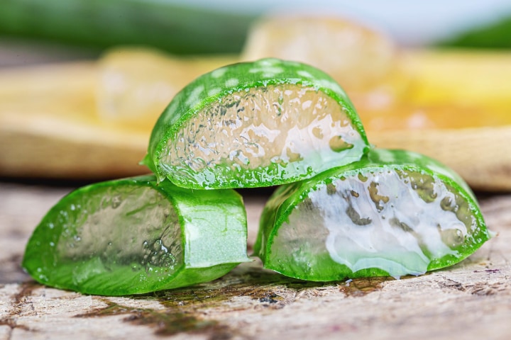 sliced aloe vera for easy skin application