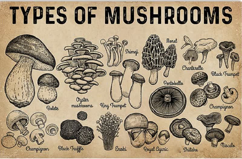 types of mushrooms