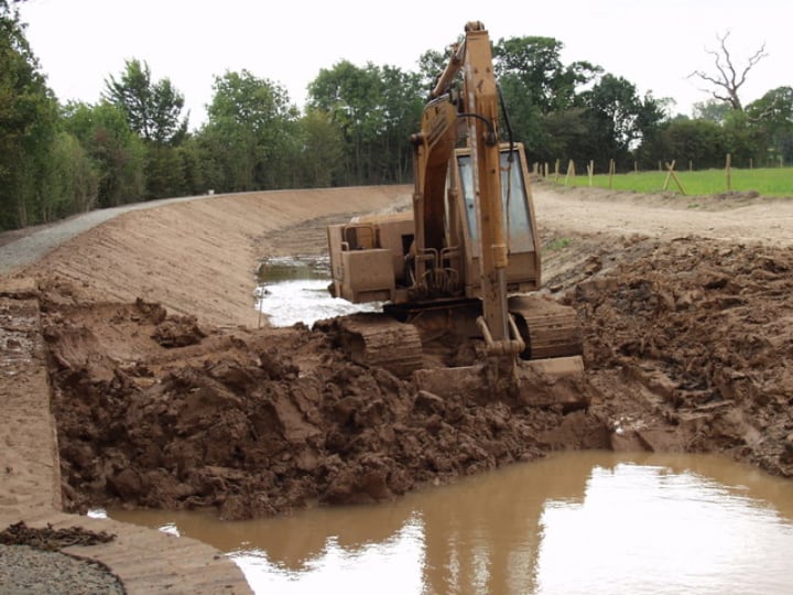 pool of water on clay soil