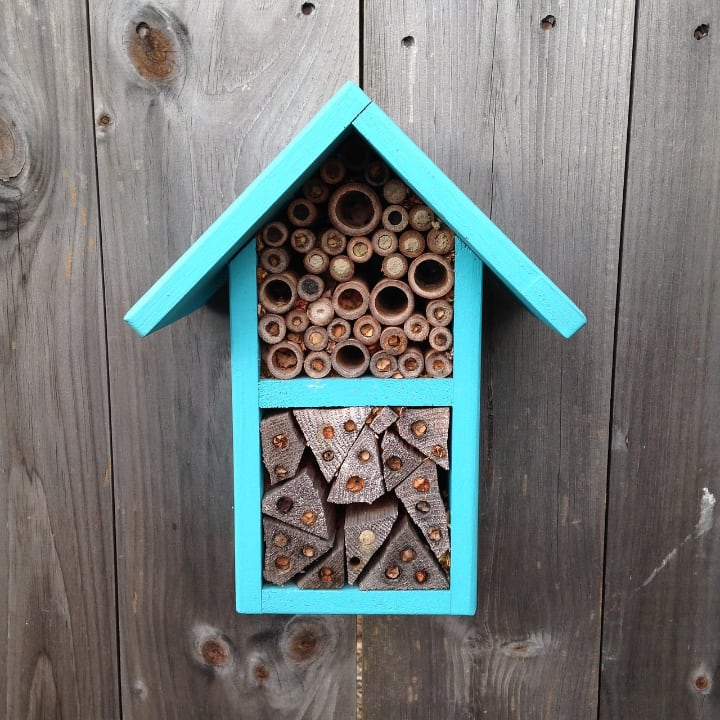 small bees house on the fence