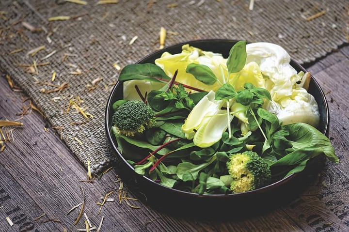 bowl of vegetables for rabbits