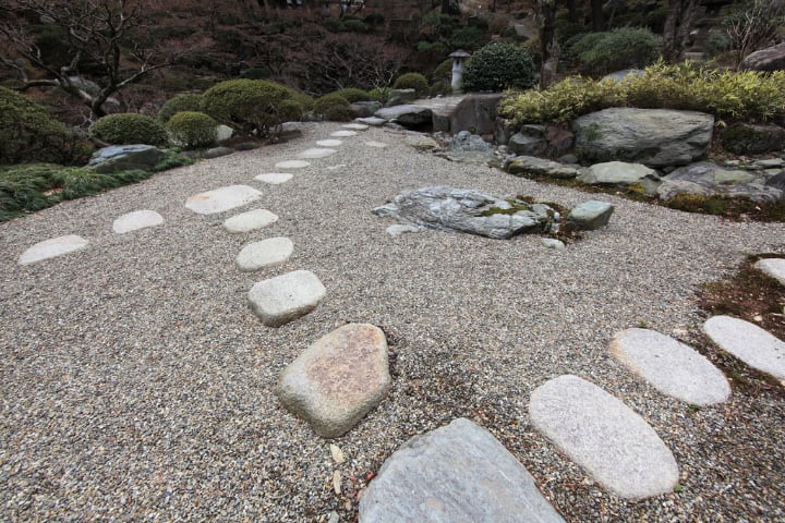 cobblestone rock garden