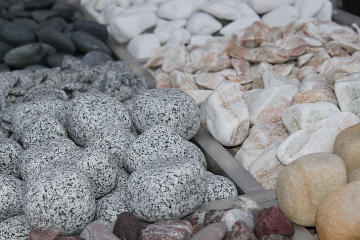 garden rocks in different colors