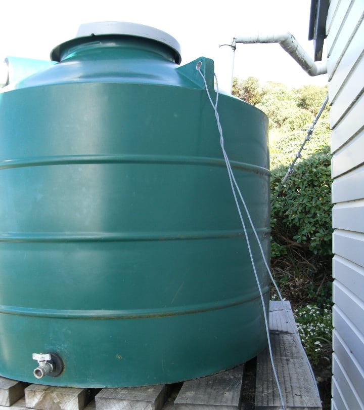 large rainwater collection tank