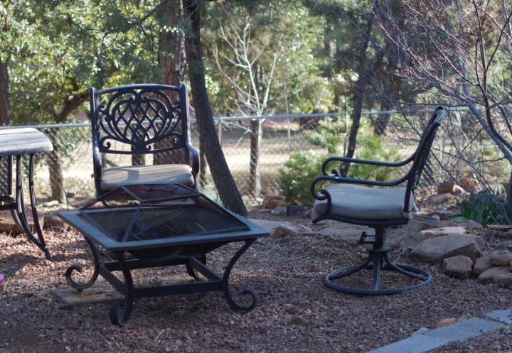 matching fire pit and seats