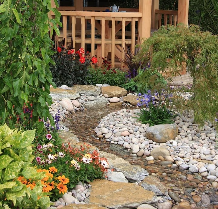 perennials on rock garden