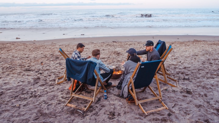 portable fire pit by the beach