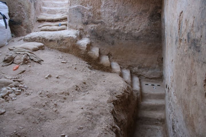 stairway to water inside the largest cistern in israel