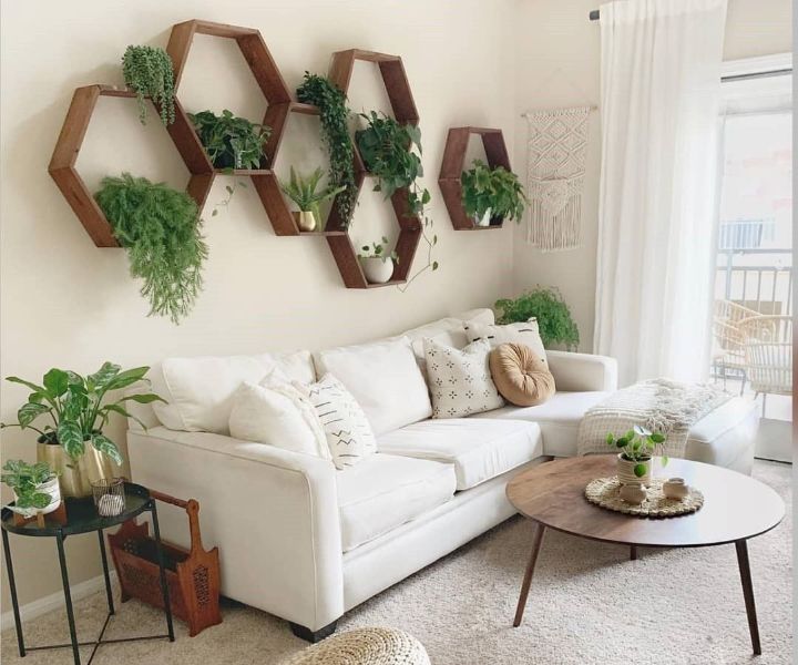 living room plant wall decor ideas