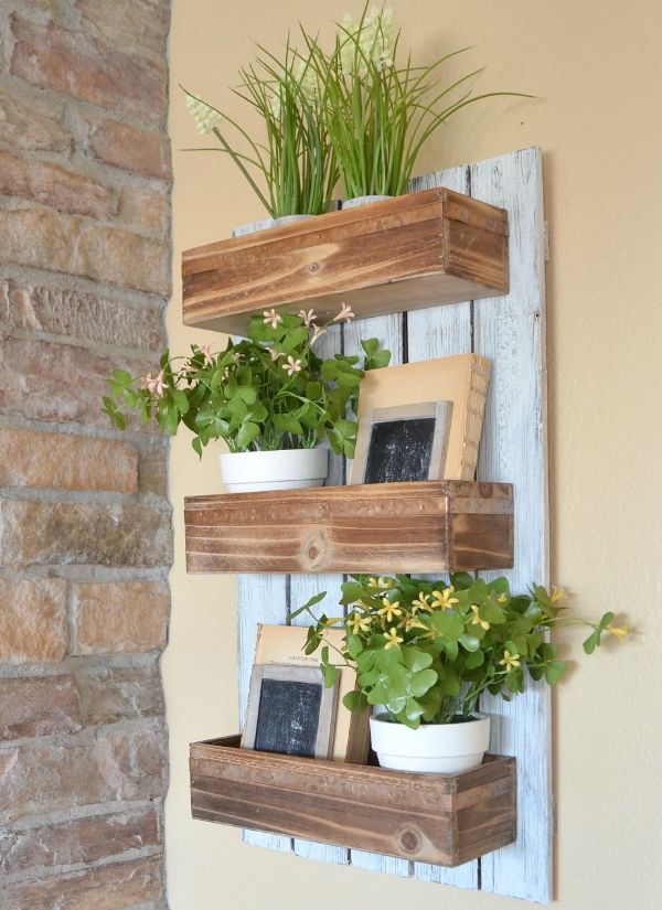 wooden plant stand