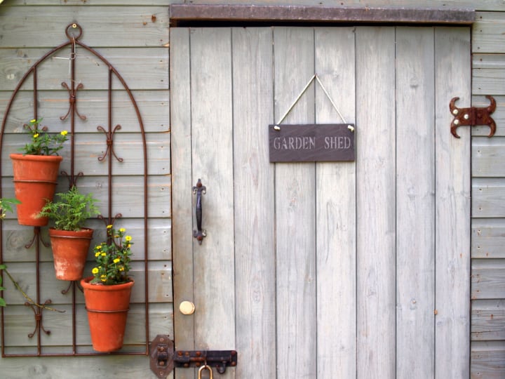 mini garden shed plant wall